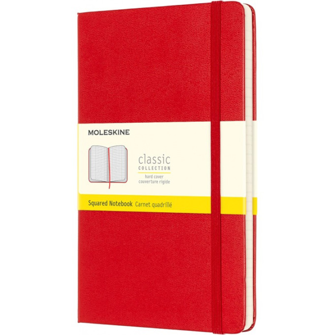 Блокнот MOLESKINE Classic Large, клетка, красный QP061R