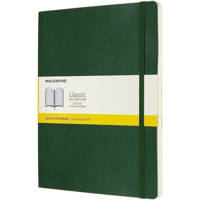 Блокнот MOLESKINE Classic Soft XLarge, клетка, зелёный QP622K15
