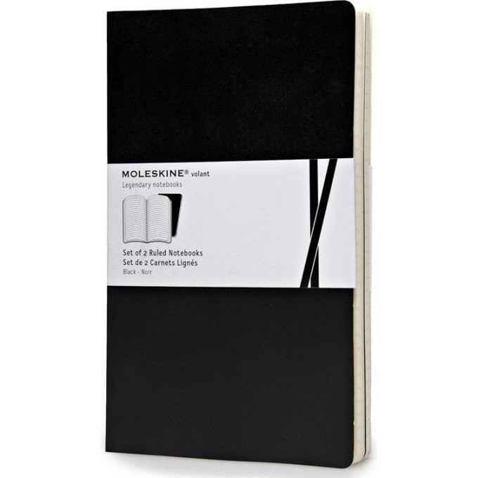 Блокнот MOLESKINE VOLANT LARGE, линейка, черный QP721BK